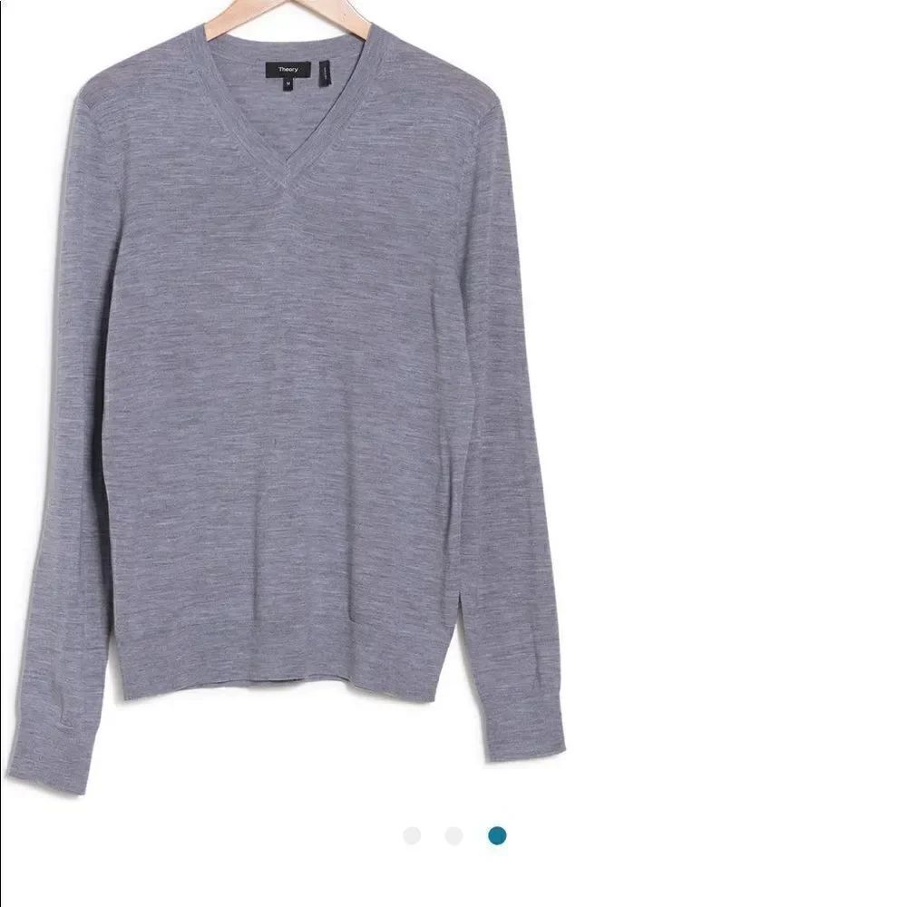 Theory Men’s V-neck  100% wool long sleeve solid sweater size XXL, NWT - Picture 3 of 5